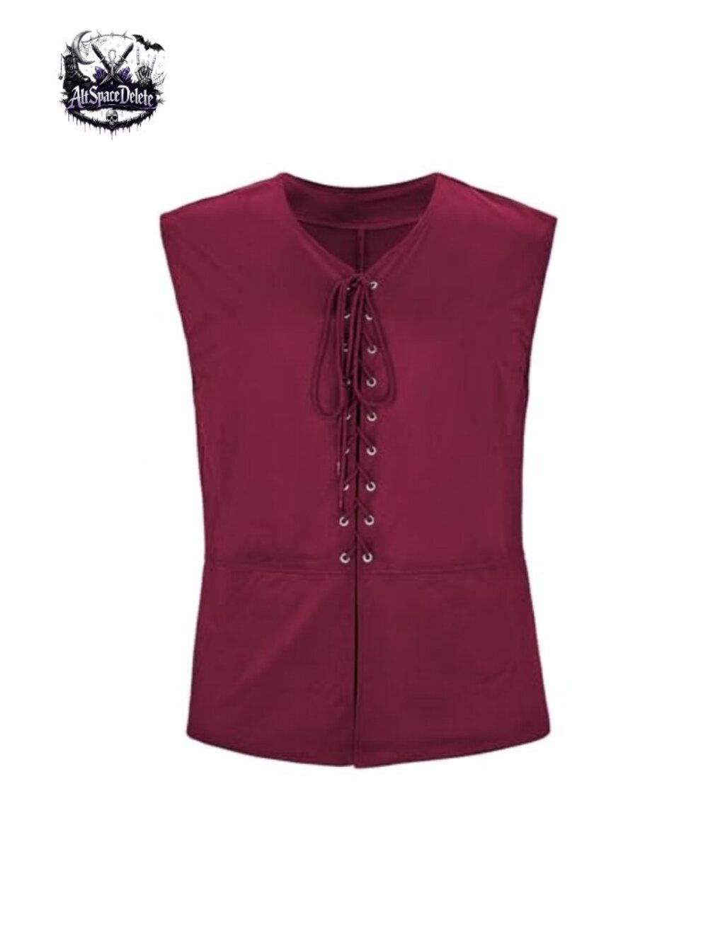 Mens Pirate Vest Faux Suede Lace-Up Renaissance Medieval Viking Halloween
